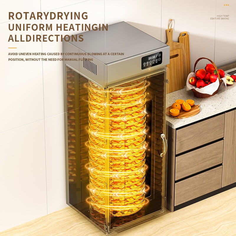 Commercial Stainless Steel 22 Tray Rotary Fruit Dryer Beef and Meat Food Dehydrator